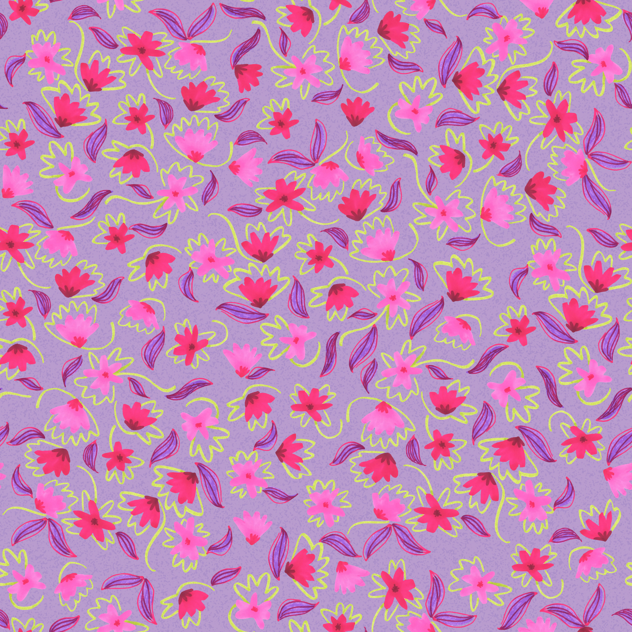 Iracema Justa - Floral Neon Magenta